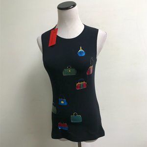 Roberta di Camerino navy blue handbag sleeveless top 40 S